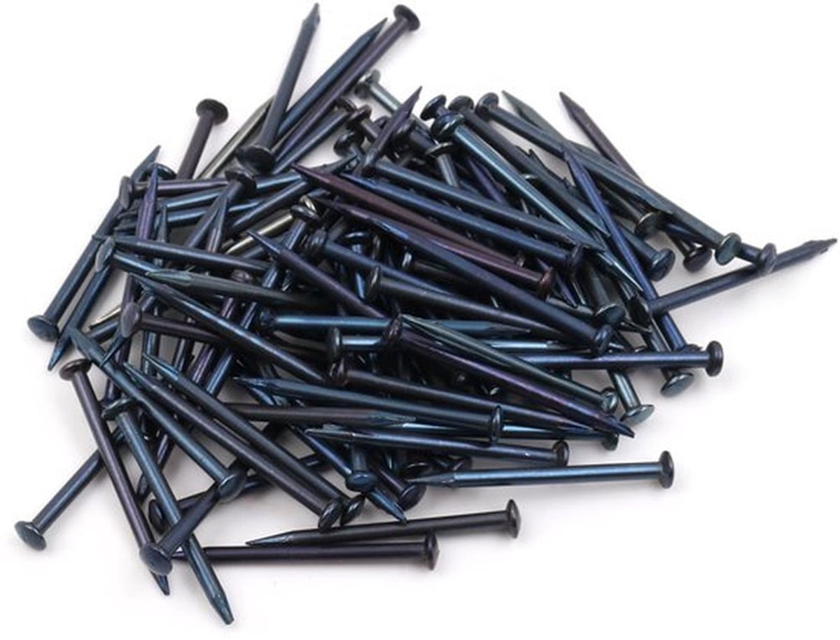 100x stalen pennen stalen spijkers plintpennen spijker 2 x 30mm lenskop BLAUW