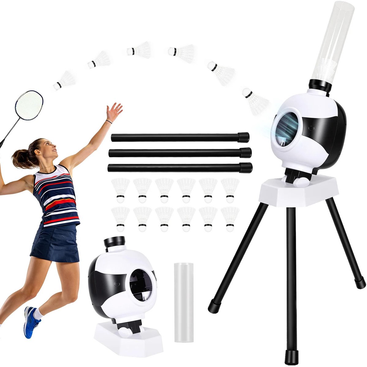 Vhr Badminton Set - Badminton Trainer - Badminton Shuttles - Badminton Net - Automatische Serviceautomaat Robot - Complete Set