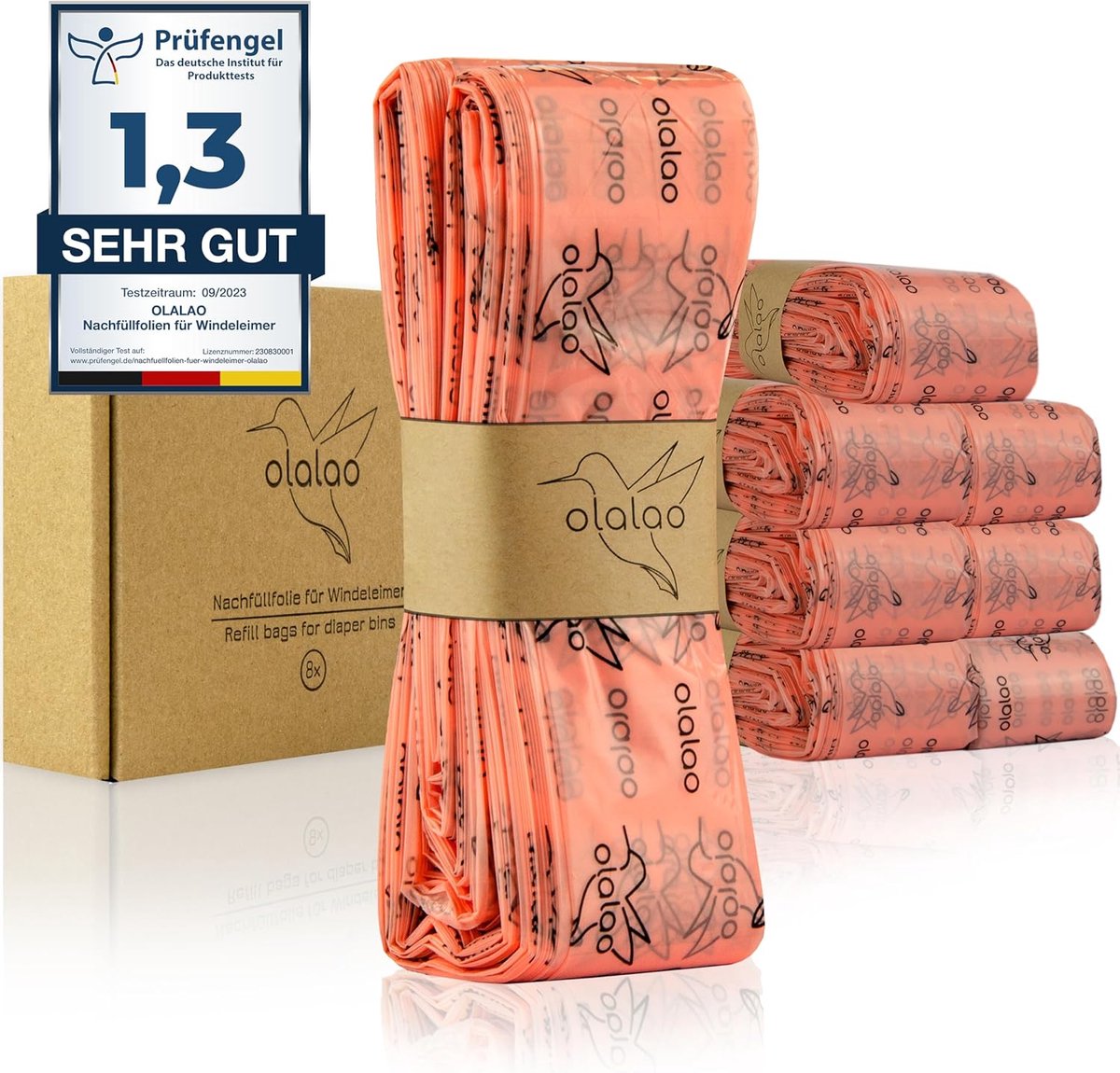 SnelShoppen - Bijvulfolie voor Luieremmer 8-pack - Compatibel met Navulcassettes - Ideaal voor Tommee Tippee Twist & Click en Meer - Hygiënisch, Ruimt