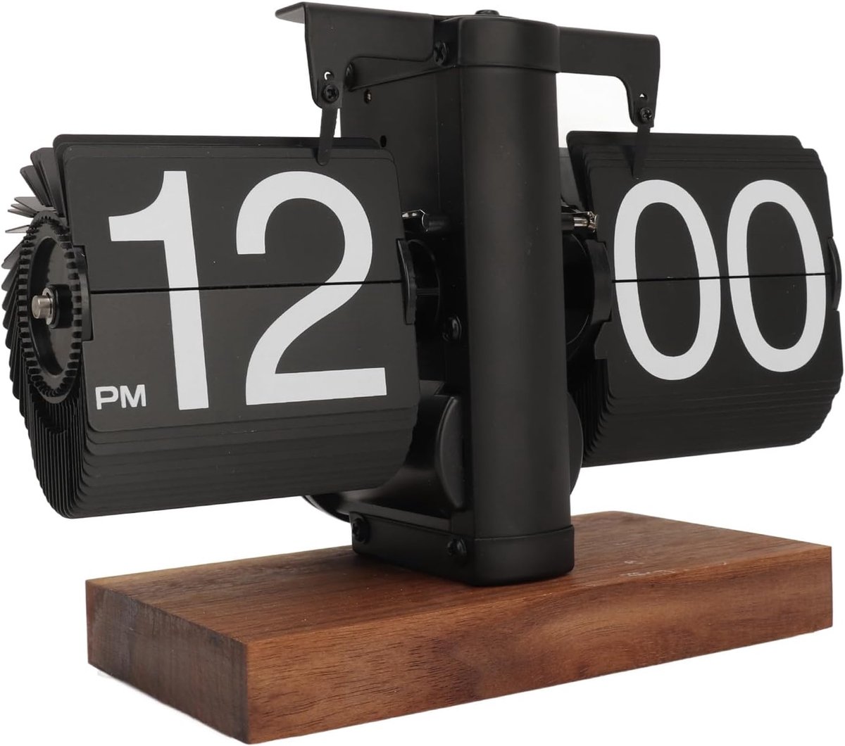SnelShoppen - Retro Vintage Flip Bureauklok Automatische Tafelklok met Groot Aantal, Batterij-aangedreven Klok voor Thuiskantoor Decor, Makkelijk Af t