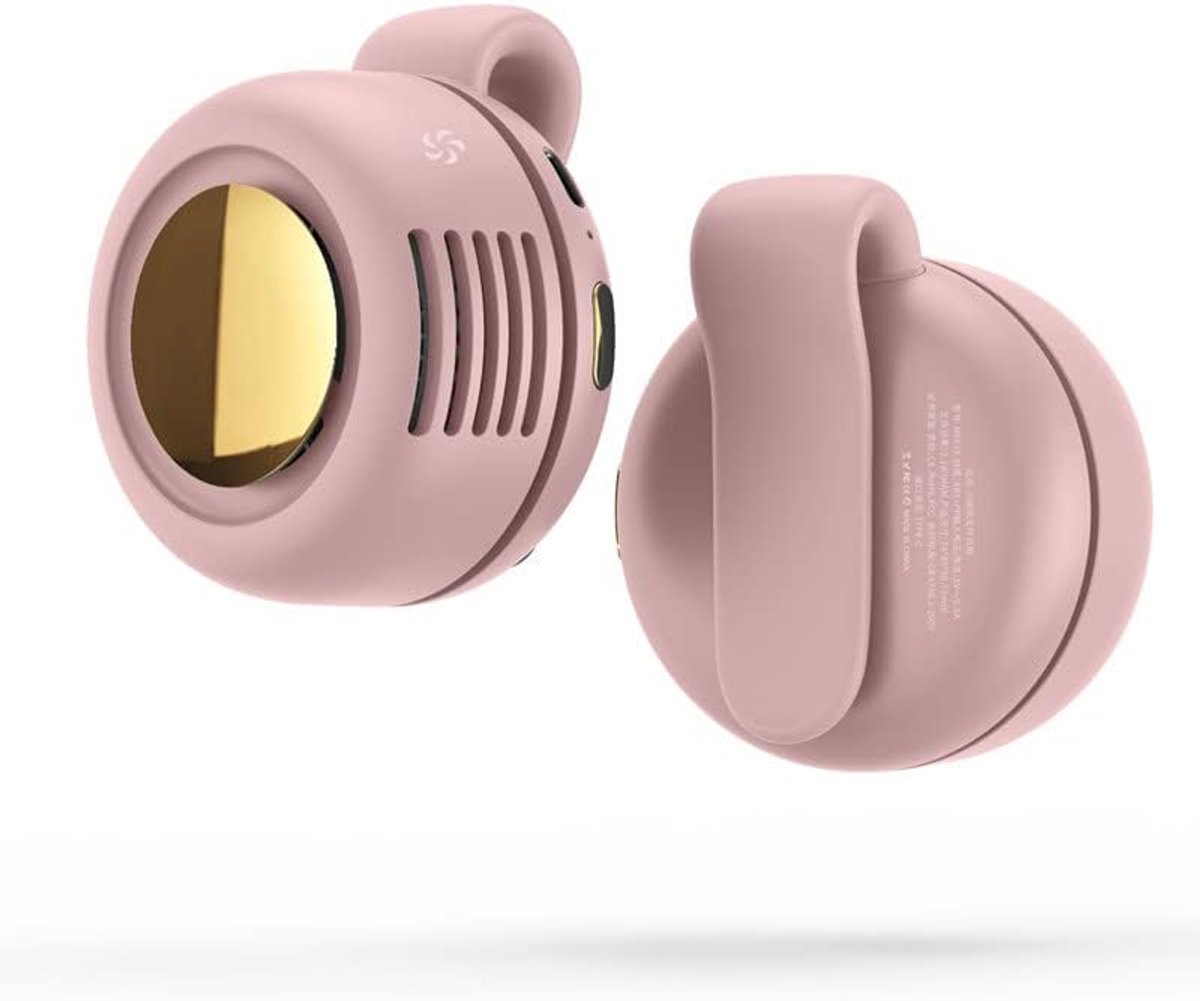 SnelShoppen - Kleine Clip Ventilator | Draagbare Stille Mini Bladloze Ventilator met Clip voor Thuis, Camping, Tuin, Keuken - Roze, Compact en Handig