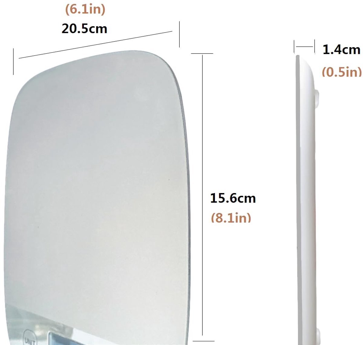 SnelShoppen - Digitale Keukenweegschaal - Ultradunne Elektronische Voedselweegschaal - Grote Display - Kunststof Platform - 5 kg/11 lb - 1 g, lb.oz, g