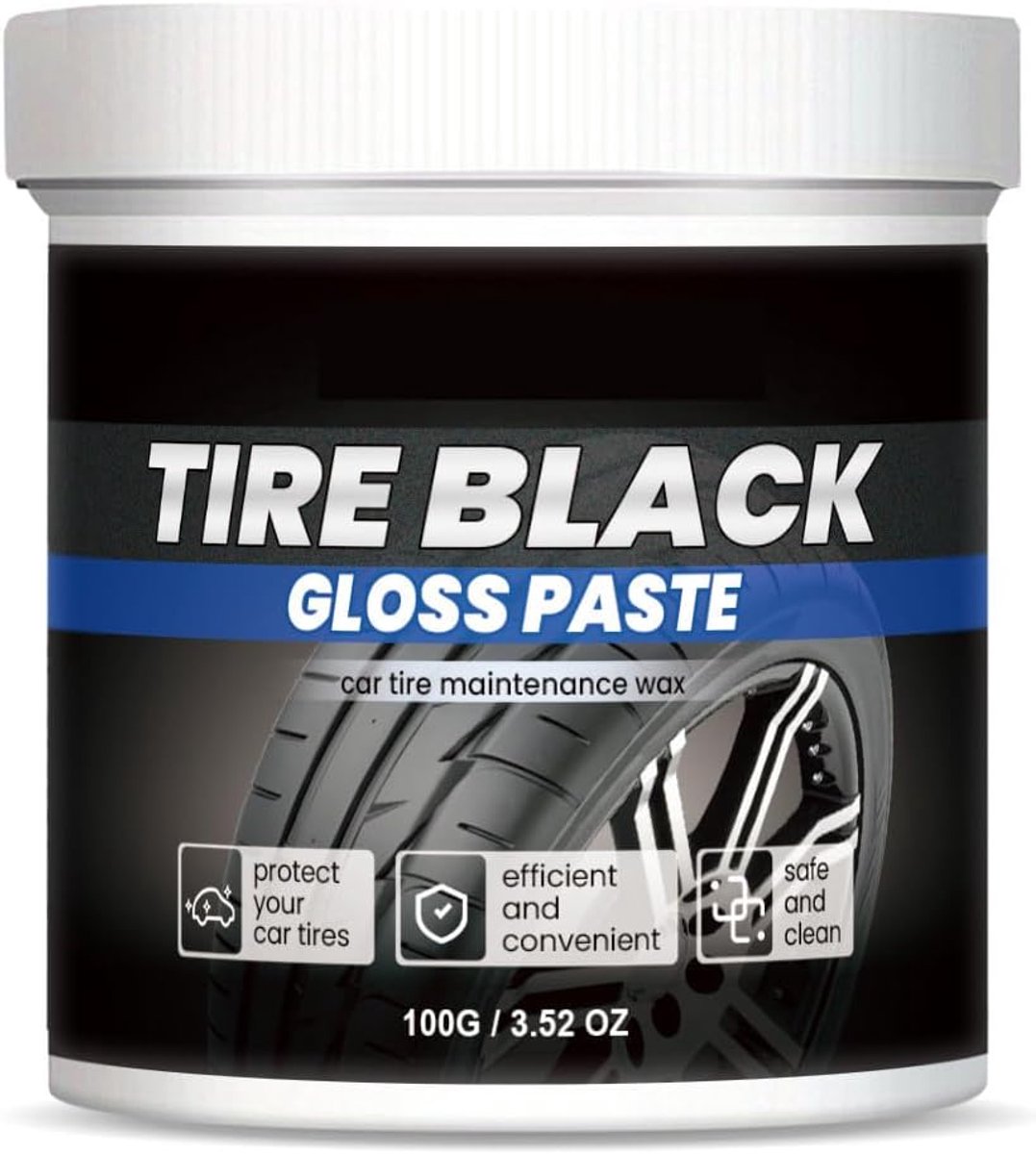 SnelShoppen - Duurzame Bandenverzorging, Bandenreiniger en Bandenglansspray, Autoband Shine Coating, Verzorgingspasta voor Autobanden, 100g