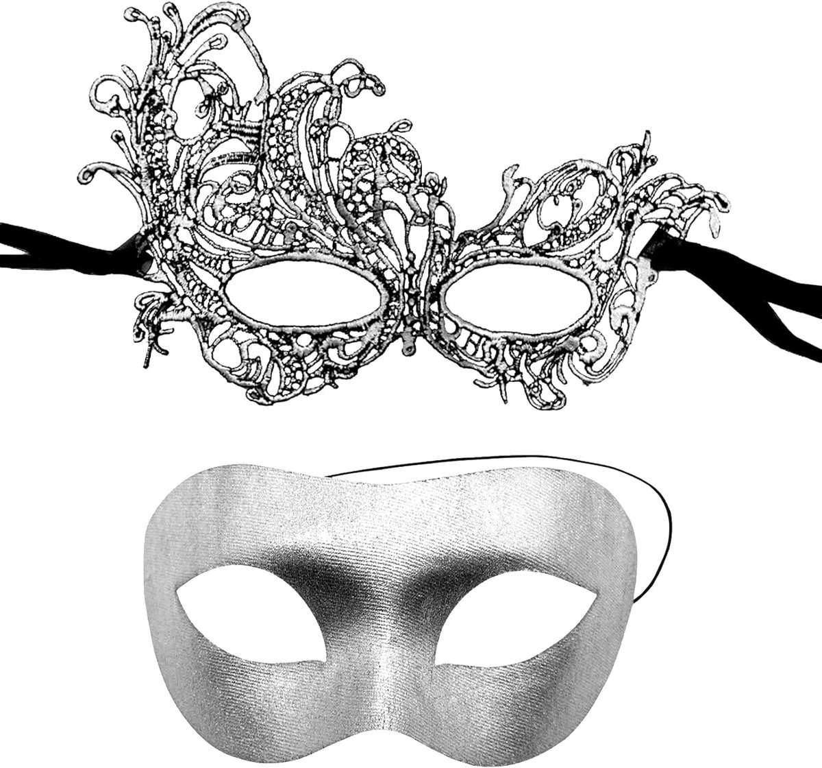 SnelShoppen - Maskerade Maskers voor Koppels 2 Stuks - Venetiaans Masker voor Koppels - Klassieke Balmaskers - Halloween Cosplay Carnaval Maskers voor