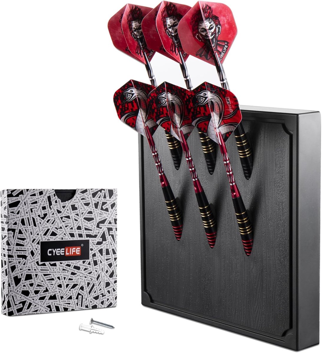 SnelShoppen - Wandmontage Darthouder voor 6 Darts, Kunststof Dartpijlhouder met Matte Zwarte Afwerking, Ideaal voor Stalen en Softdarts, Dartaccessoir
