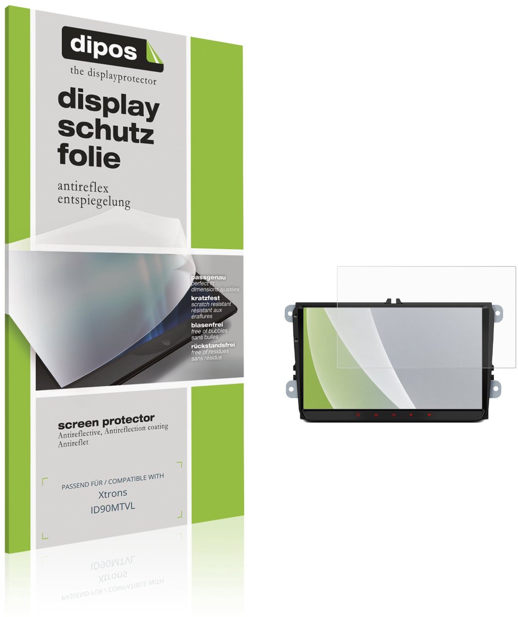 dipos – 2x Matte Beschermfolie geschikt voor Xtrons ID90MTVL | Krasbestendige & antireflecterende Screenprotector Ultra-Thin