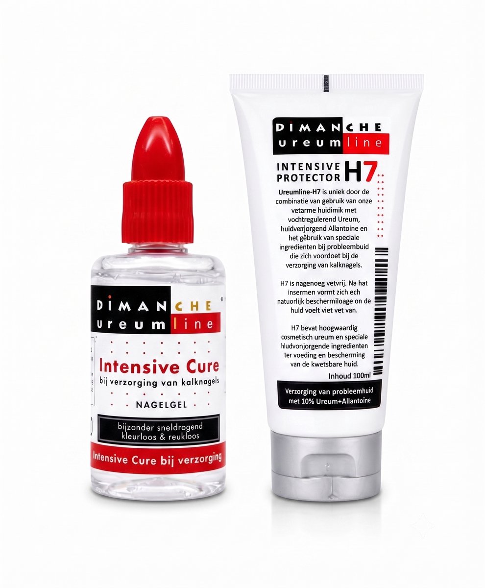 Dimanche Ureumline Kalknagel Set – Intensive Cure Mycose Nagelgel (30ml) & Intensive Protector H7 Huidcrème (100ml) – Verzorging Kalknagels