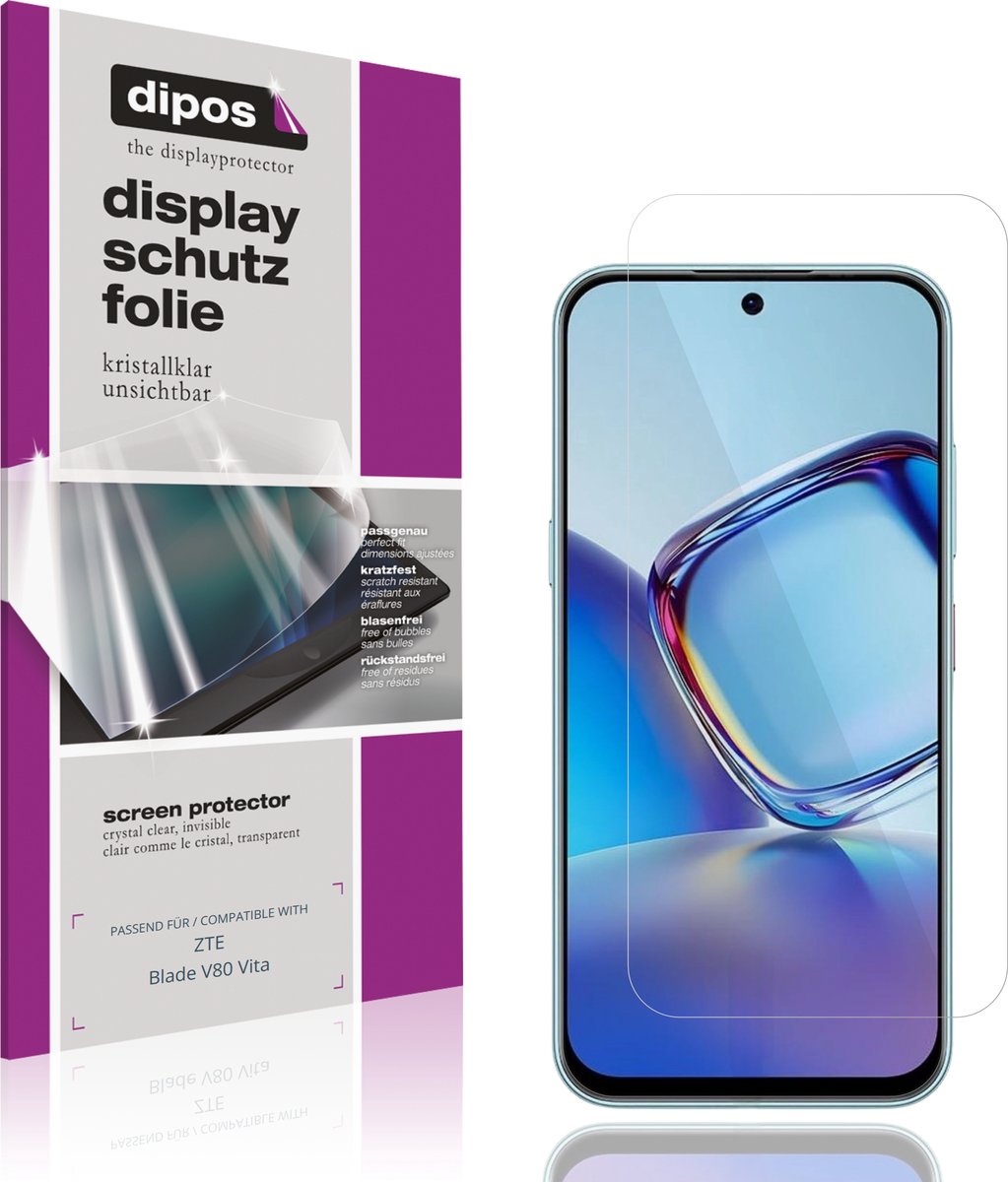 dipos – 4x Beschermfolie geschikt voor ZTE Blade V80 Vita | Krasbestendige & heldere Screenprotector Ultra-Thin