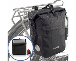Sacoche de vélo 3 en 1 Morelia® Blauw - 100 % étanche - 28 litres - Sacoches pour vélos électriques et standard - Matériau en bâche