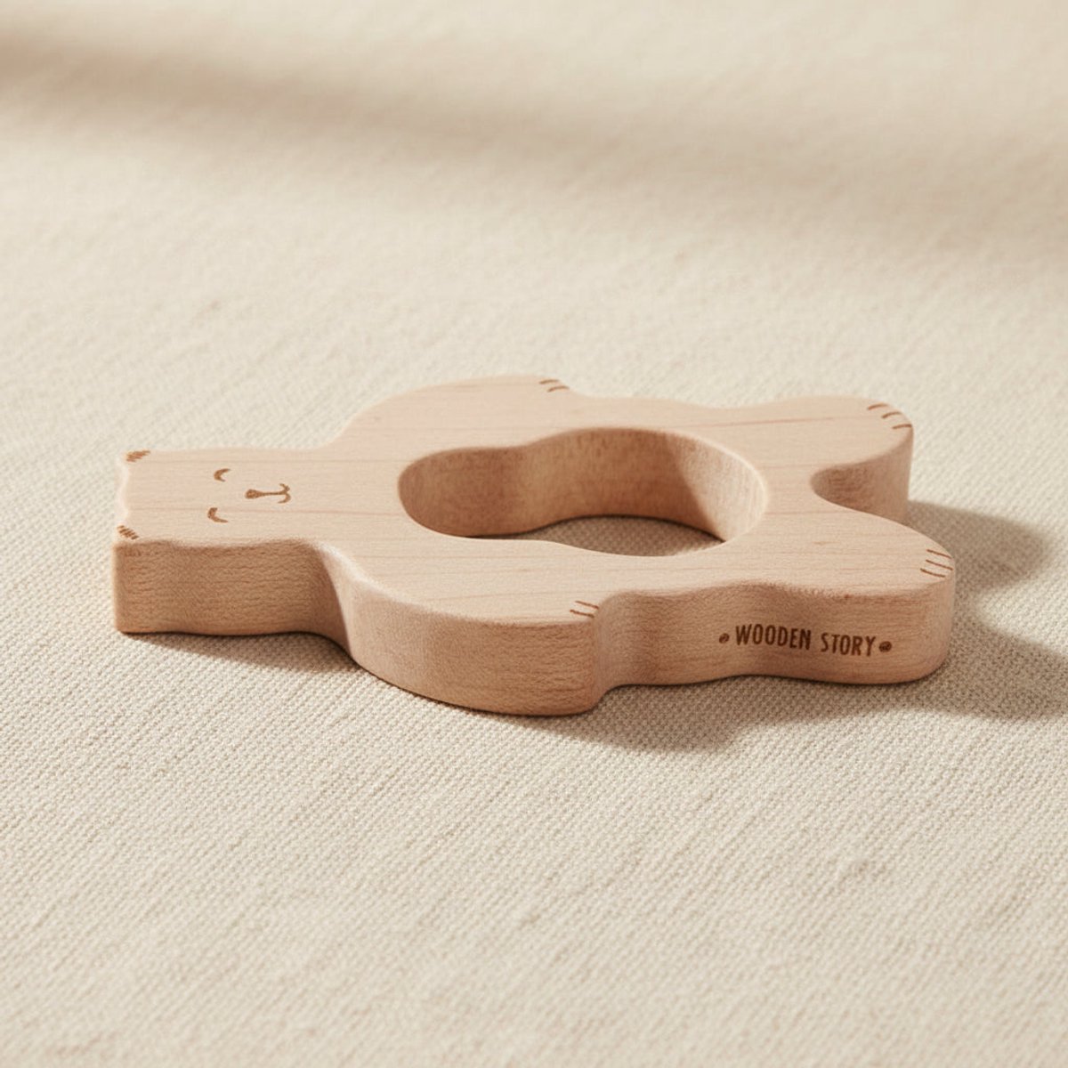Houten bijtring - Teddybeer