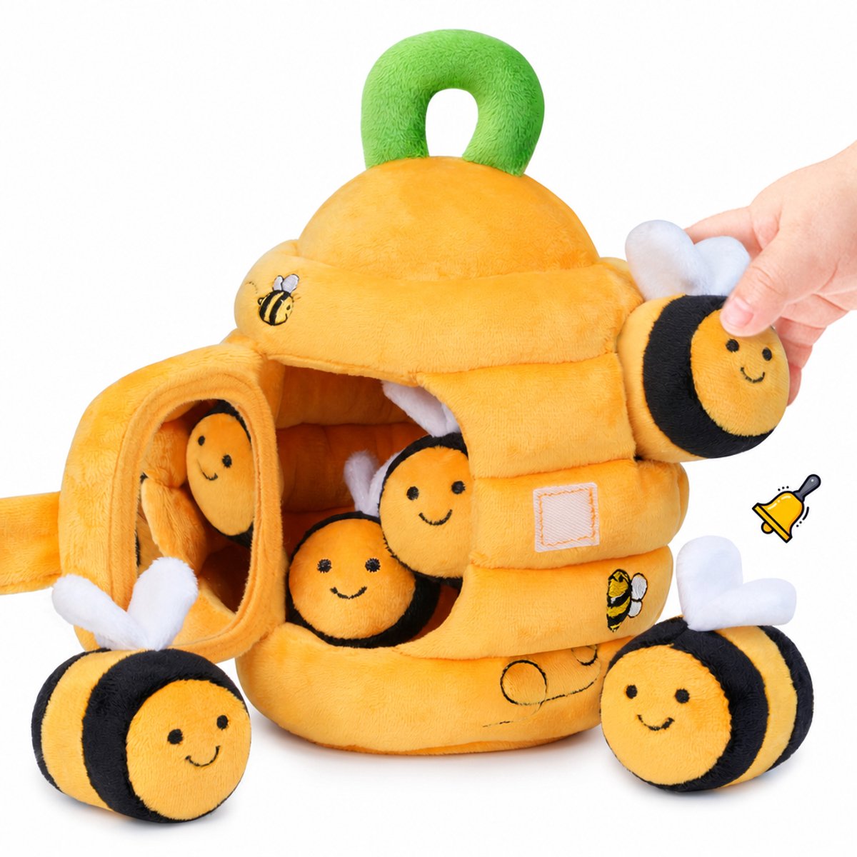 Ryoudavell - Baby Speelgoed 6 tot 12 Maanden - Montessori Educatief Speelgoed voor Baby met Pluche Bijen - Interactief Kinderspeelgoed voor Ontwikkeling van de Motoriek - Baby Cadeau 1 Jaar Meisje en Jongen - Zacht Sensorisch Babyspeelgoed