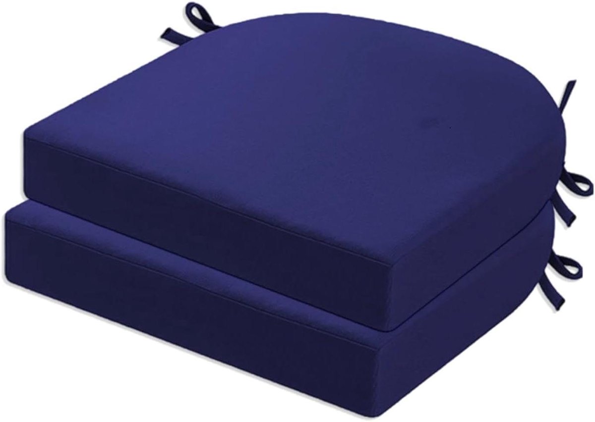 Tuinstoelkussens Set - Terrasmeubel kussens - Comfortabel Zitten - Antislip banden - 45x40x7 cm - Grijs