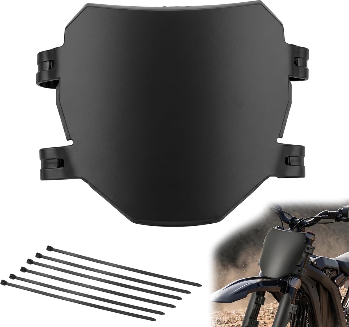 Voorruit – Waterdichte afdekking – 22.3 × 17 cm – Universeel kentekenplaathouder voor motor en e-bike – Zwart – universeel frame voor kentekenplaat