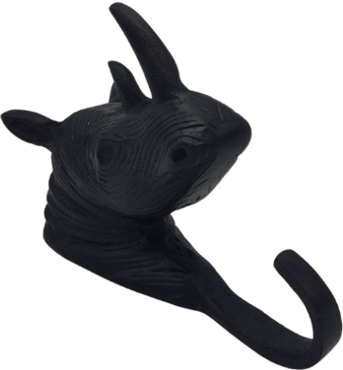 Deco4yourhome® - Kapstokhaak Neushoorn - Zwart - Kinderkapstok - Dierenkapstok