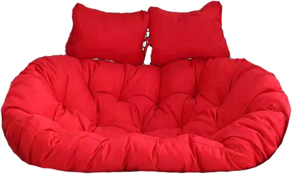 Stoelkussen Dubbel - Hangstoel Kussen - Buiten Ontspannen - Super Dikke Vulling - 150 x 110 cm - Grijs