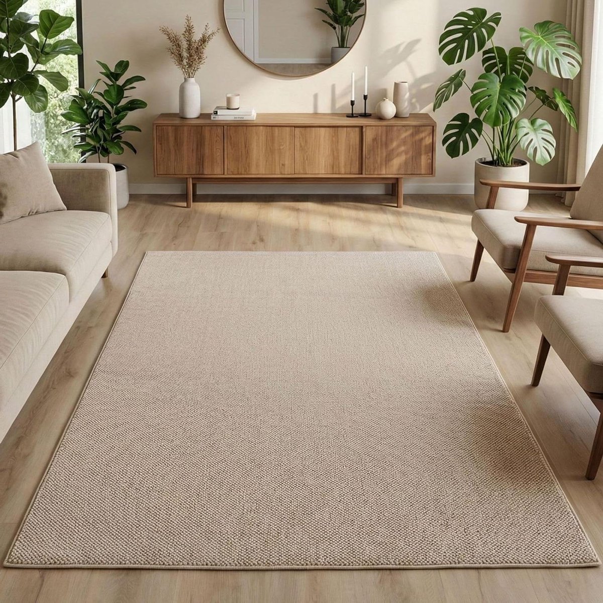 Vloerkleed Bouclé - Zacht Tapijt - Woonkamer Inrichten - Geschikt Vloerverwarming - 160x23