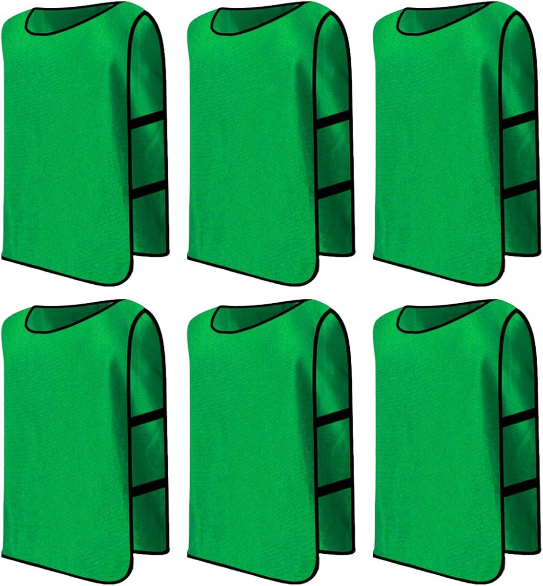 SnelShoppen - 6 stuks trainingslijfjes voetbalset, sport mesh bibs, ademende trainingsshirts, unisex sportlijfjes voor heren en dames, heldere kleuren