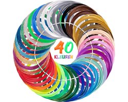 SnelShoppen - 3D Pen Filament PLA 1,75 mm - 40 Kleuren 3D Print Filament Navullingen - Compatibel met MYNT3D SCRIB3D - 394 Voet Totaal - Creatief 3D P