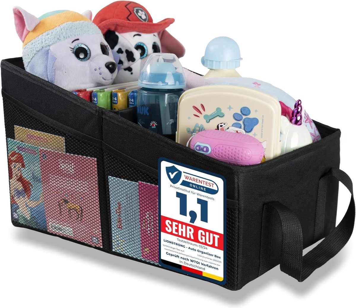 SnelShoppen - Auto Organiser Achterbank - Waterafstotend en Extreem Stabiel - Universele Organizer voor Passagiersstoel en Achterbank - Ruimte voor Sp