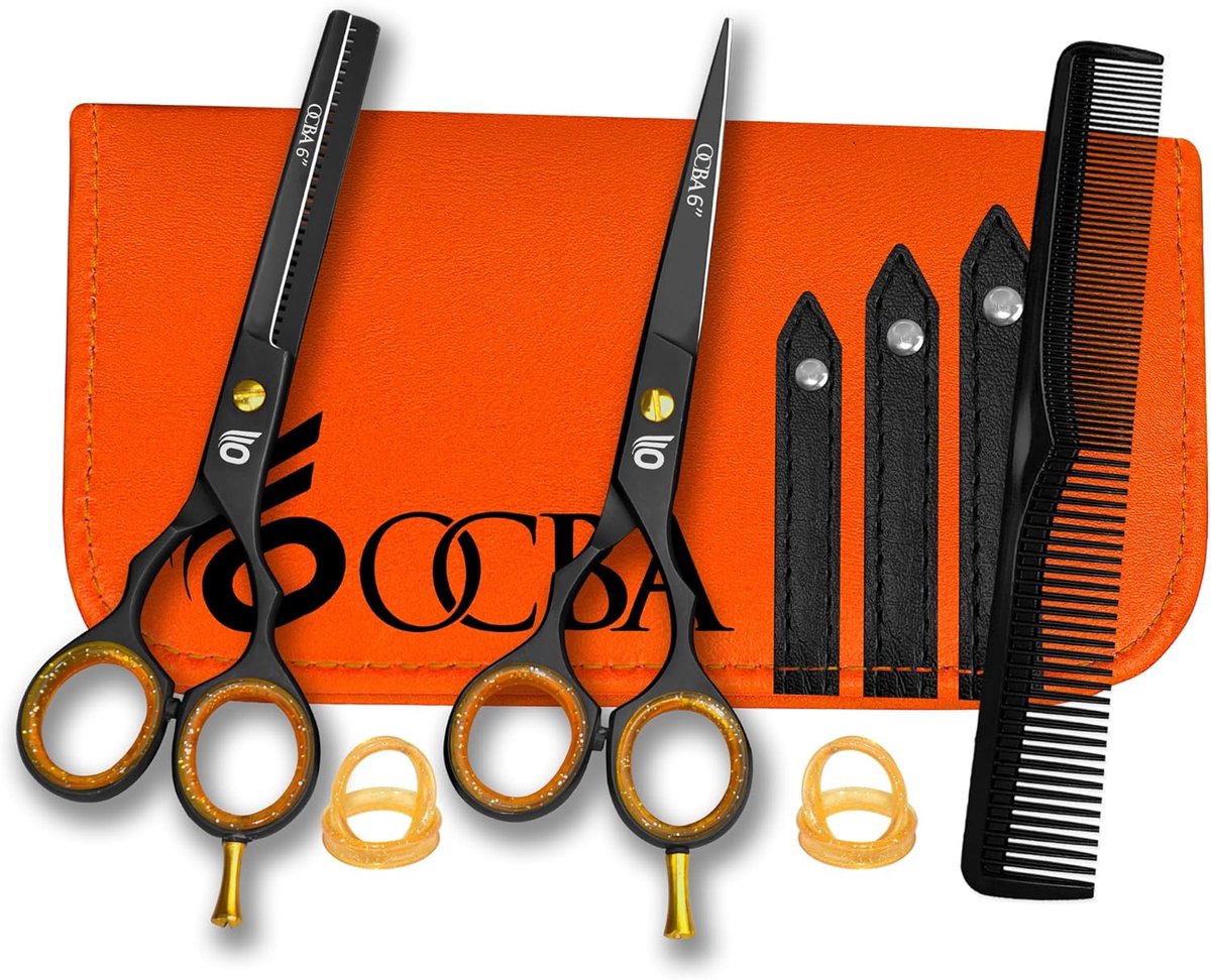 SnelShoppen - Professionele Kappersschaar RVS Haar Knippen Schaar 6 Zoll voor Mannen en Vrouwen - Zwart, Perfect voor Kappers en Thuisgebruik