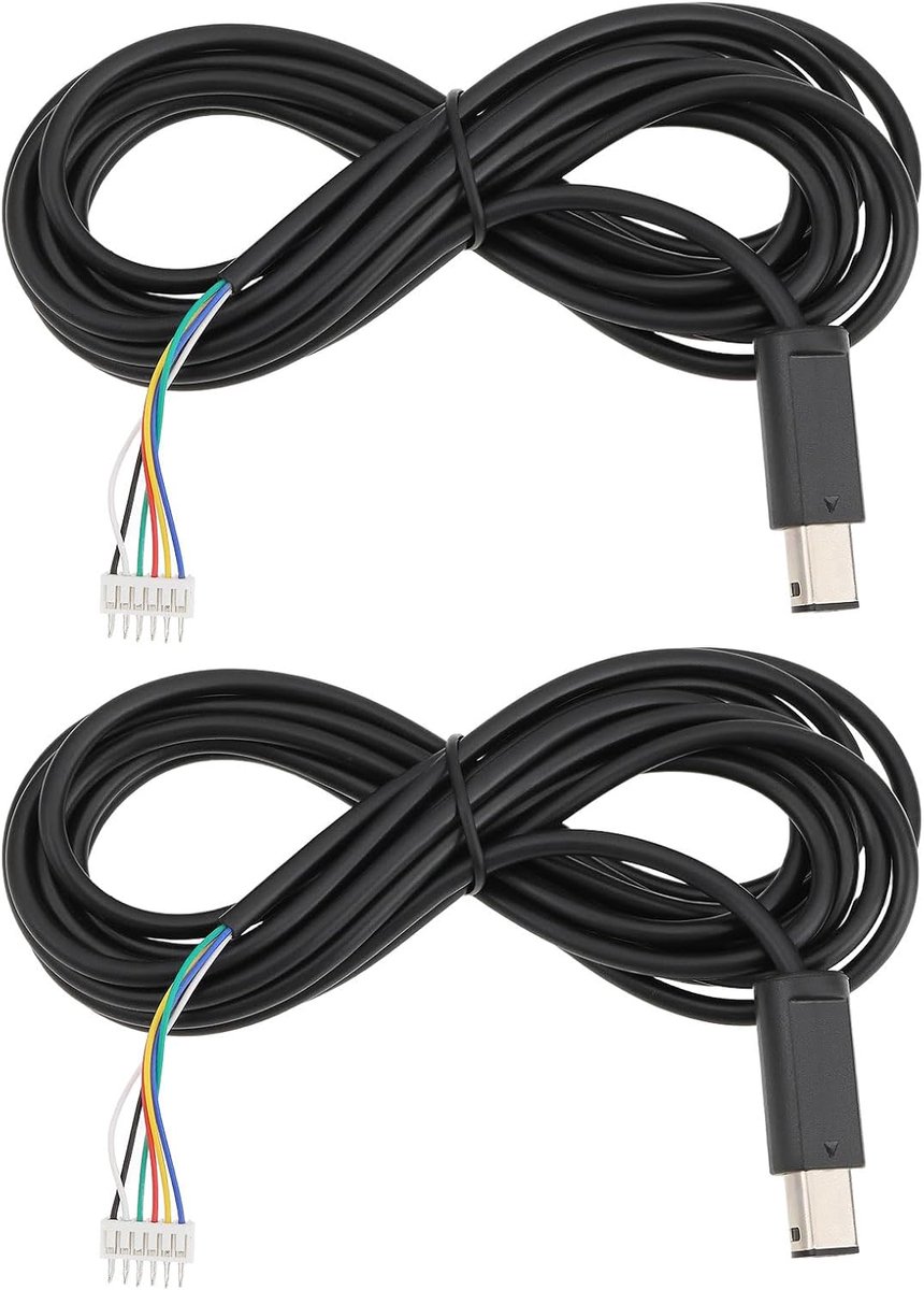 SnelShoppen - 2 Stuks 3m Vervangende Gameconsole Controller Reparatie Kabel Snoer met 6-PIN Header Pinnen voor Gamecube NGC Controllers - Zwart