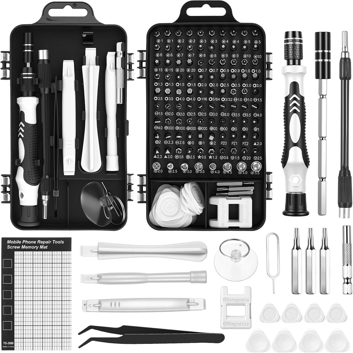 SnelShoppen - 122-in-1 Precisie Schroevendraaierset, Multifunctionele Mini Tool Kit voor Laptop, Computer, Telefoon, Inclusief Phillips en Torx Bits,