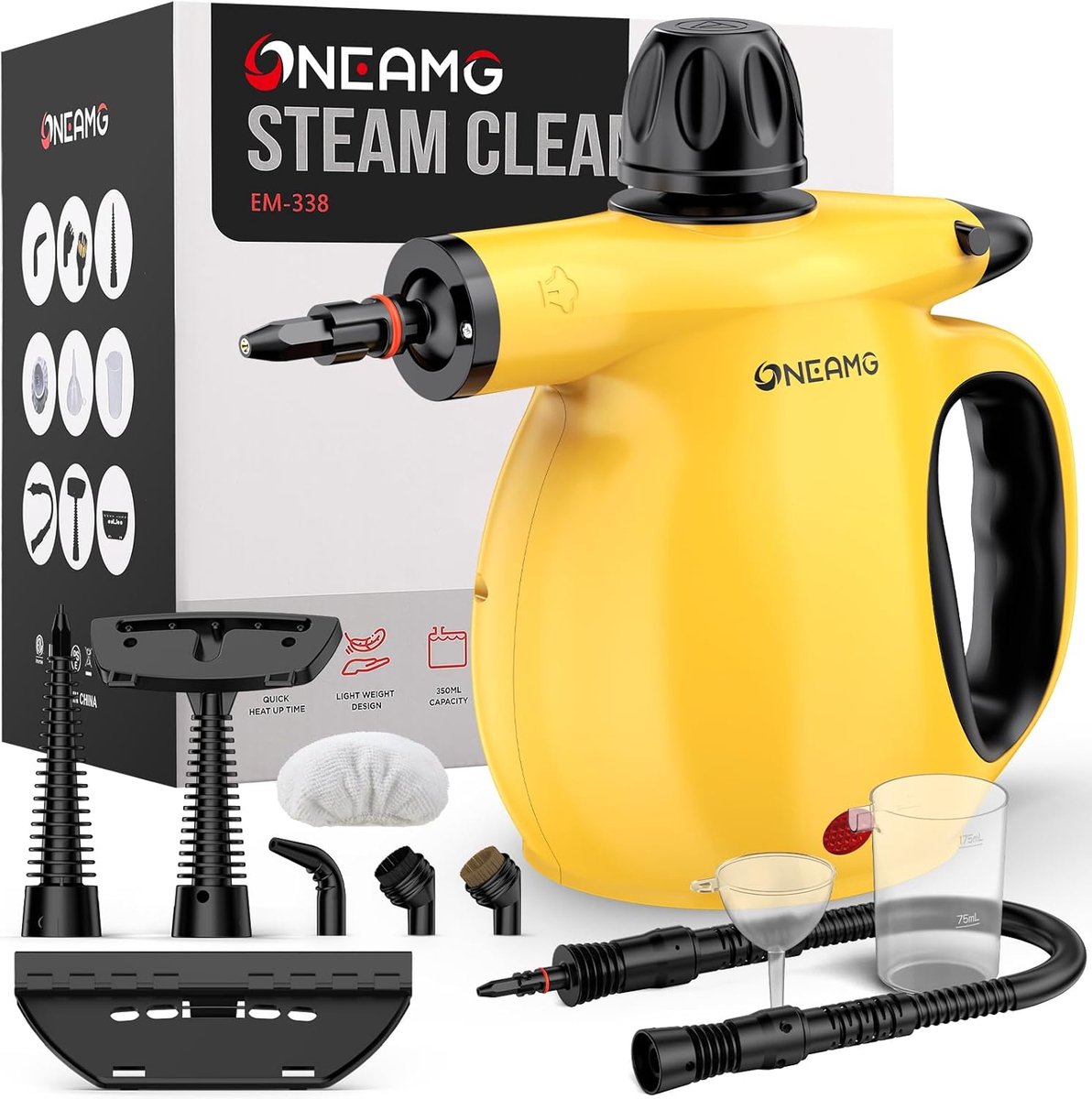 SnelShoppen - Handstoomreiniger - 450 ml Waterreservoir - 10 Hulpstukken - Veiligheidsvergrendeling - Snelle Opwarming - Multifunctionele Draagbare St