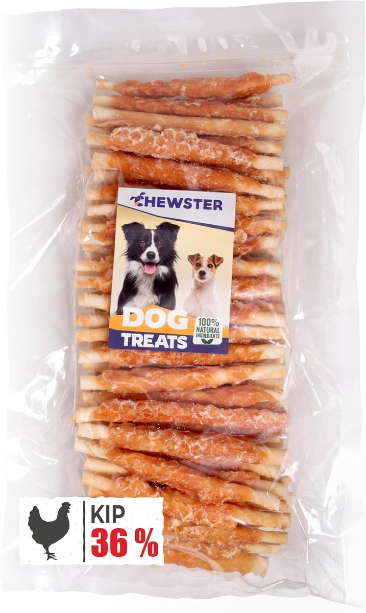 SnelShoppen - Honden Kauwsnacks met Kip - Natuurlijke Hondensnacks - 85 Stuks - 800g - Ideaal voor Training en Verwennerij - Gezond en Smakelijk