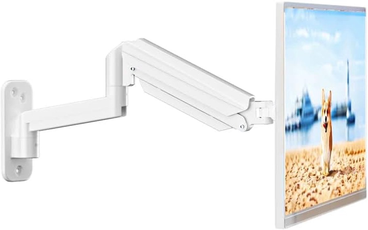 SnelShoppen - VESA 75/100 Wandhouder voor 13-32 inch LED/LCD TV-scherm tot 9 kg - Volledig instelbare Gasveer, Hoogte Verstelbaar, Kantelbaar en Draai