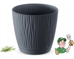 Bloempot - Plantenbak - Planten Verzorgen - Industriële Stijl - 10.8 cm - Antraciet