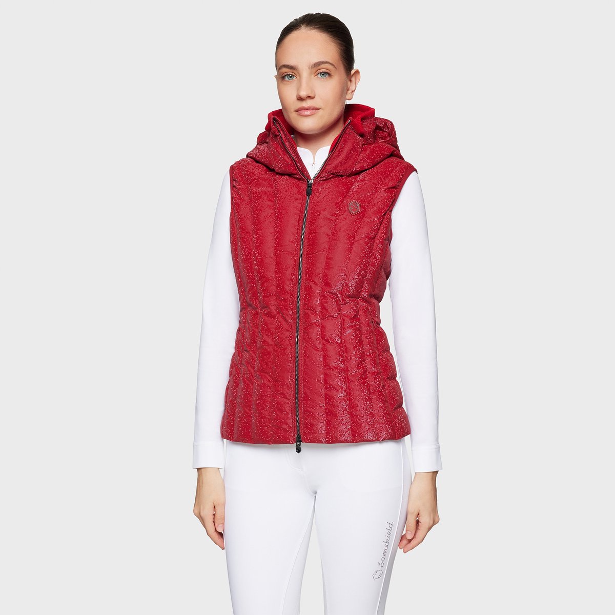 Samshield FW25 Chamonix-Ice Print Puffer Vest - Framboos - Small