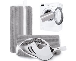 YONO Waszak voor Schoenen - 2 Stuks - Schoen Waszak Wasmachine - Waszak Sneakers - Herbruikbare Schoenenwaszak - Microvezel Reiniging - Grijs