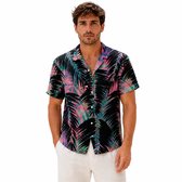Heren Hawaii Overhemd – Tropische Palm – Korte Mouw - Blouse