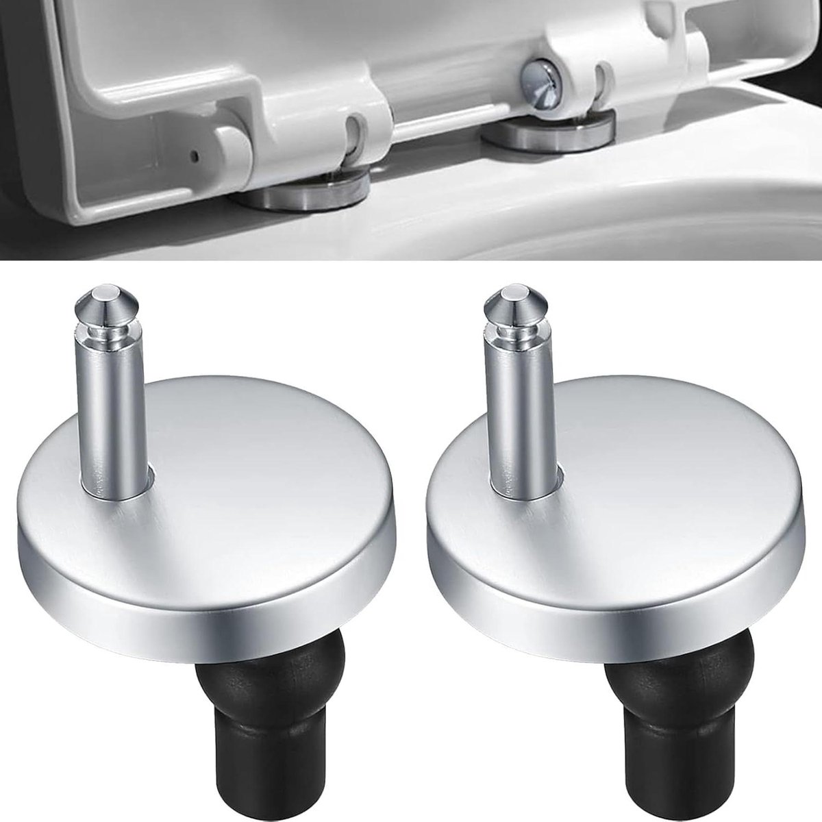 Toiletbril bevestigingen - Scharnier fittingen - Badkamer reparatie - Snelle montage - 2 stuks - Zilver