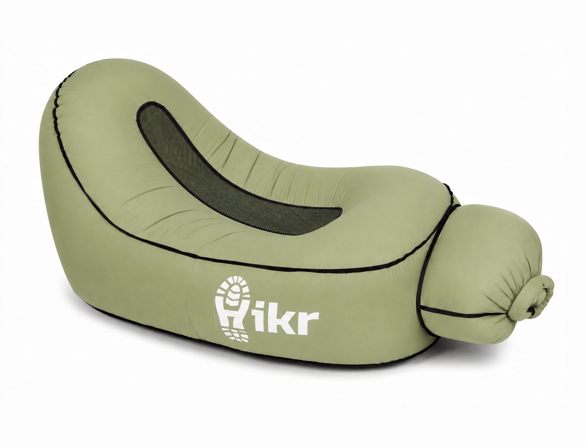 Hikr Air Lounger PRO - Parachute Nylon - Premium Airlounger 150KG - Opblaasbare zitzak zwembad - Lucht zitzak & ligbed outdoor - Luchtzak & ligzak strand