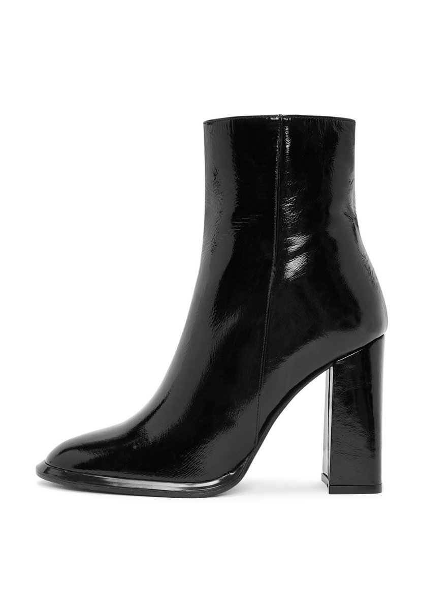 DERIMOD Heeled Ankle Boots Patent Leather Heeled Ankle Boots