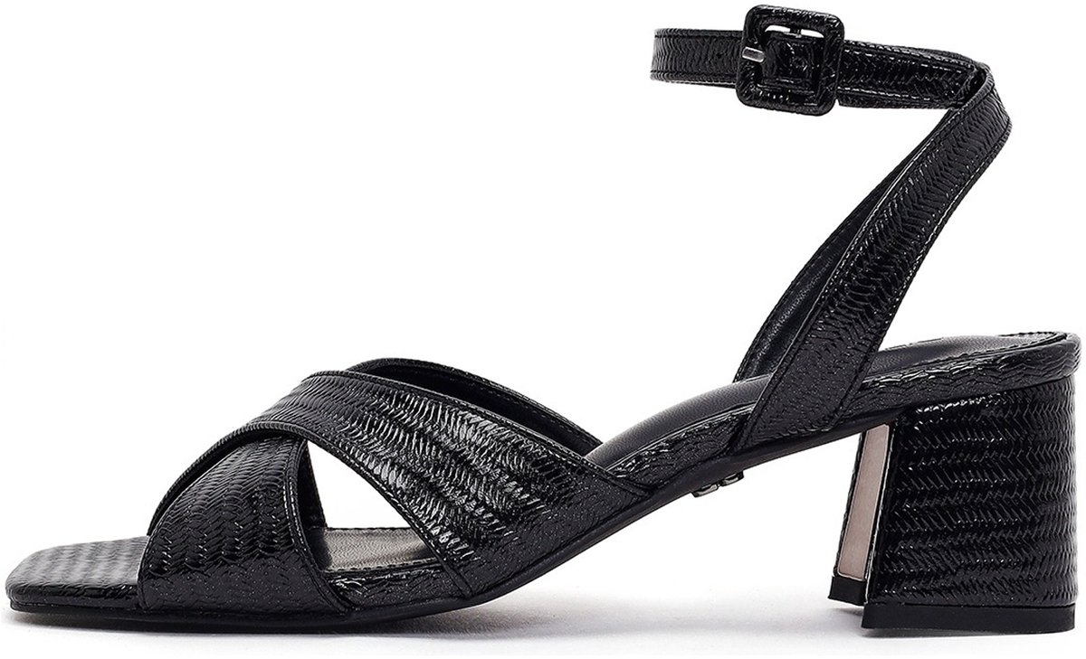 DERIMOD Sandalen Met Middelhoge Hak Imitation Leren Mid Heel Sandalen