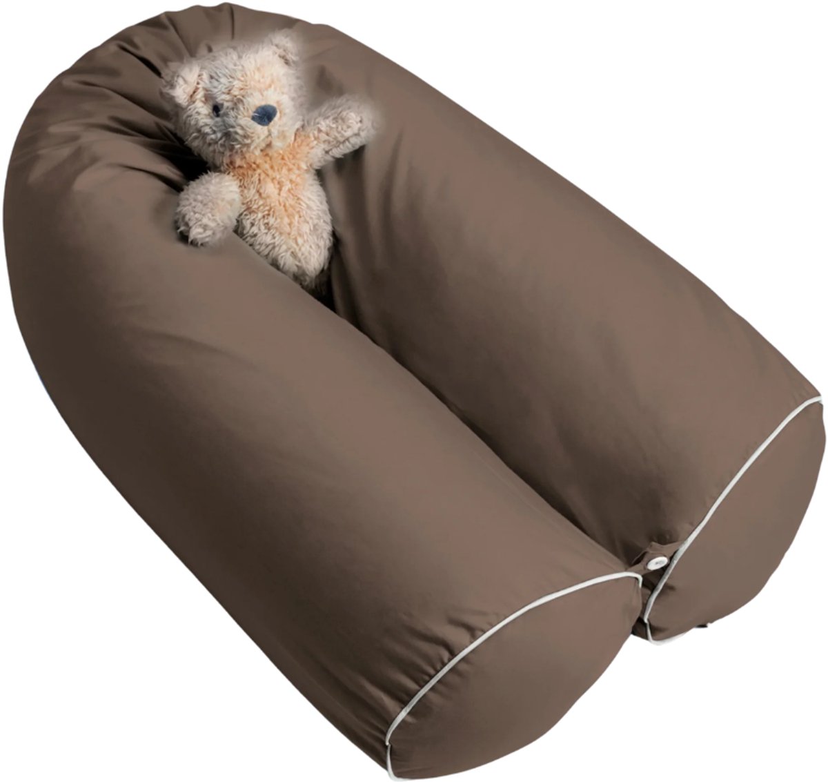 Cloudpillo Nest/Preganancy Kussensloop-Chocolate Brown-150x24cm