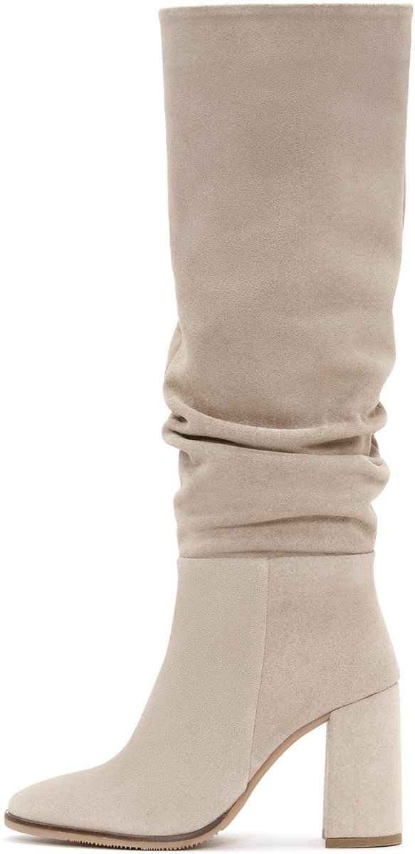 DERIMOD Heeled Boots Suede Leather Heeled Boots