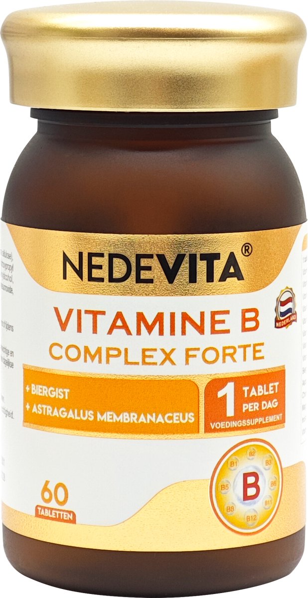 Nederlandse NEDEVITA vitamine B-complex, 60 capsules per fles