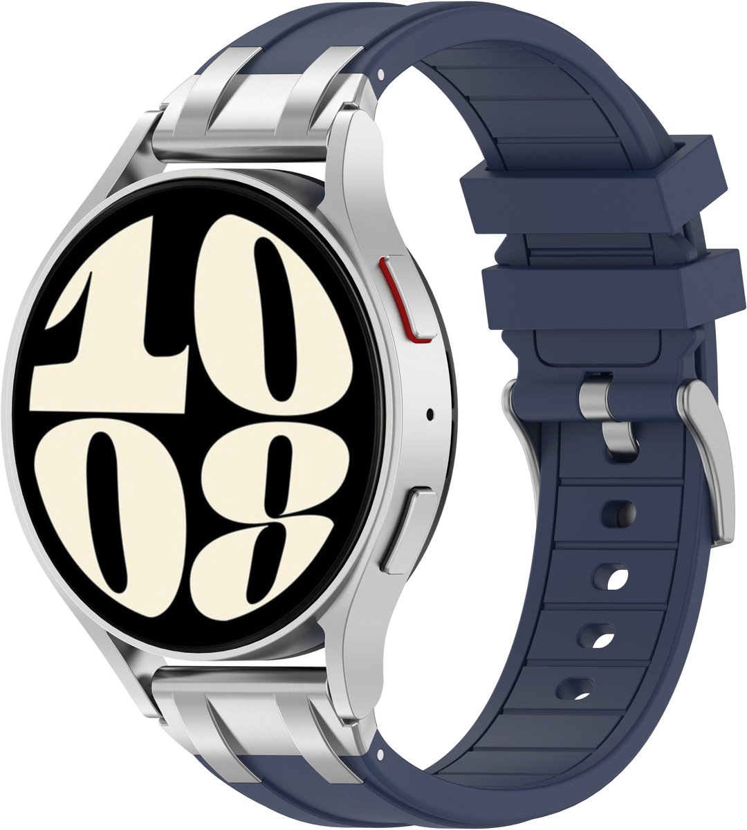 Stravo Premium 20mm Siliconen Horlogebandje – Geïntegreerde Metalen Connector – Geschikt voor Garmin Forerunner 70 / 170 / 55 / 165 / 245, Vivoactive 6 / 5 / 3, Venu SQ 2 en Samsung Galaxy Watch 7 / 6 / 5 / 4 – Navy