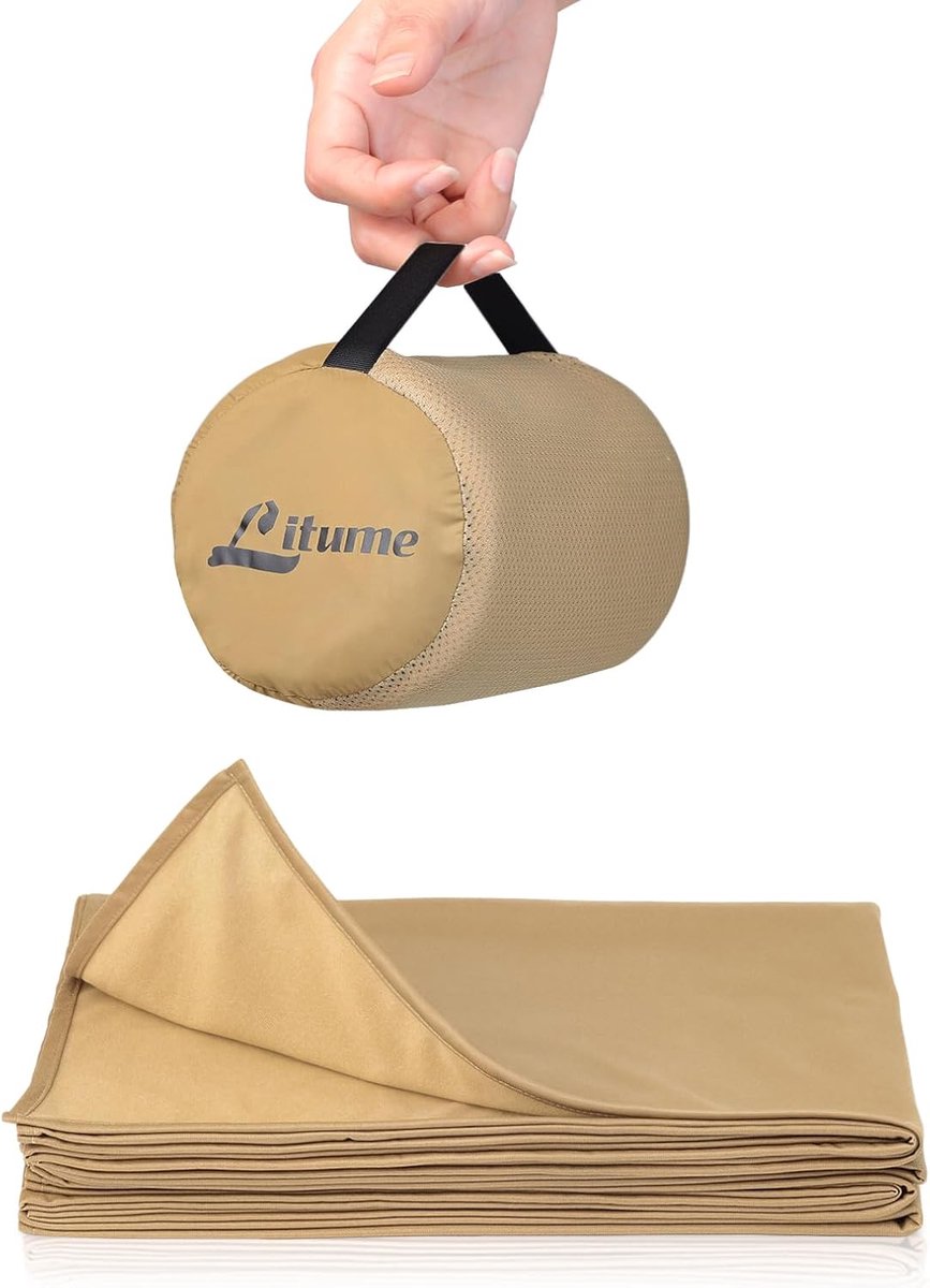 Thijox - Lichte en Ademende Reisdeken 170 x 122 cm, Zachte Vliegtuigdeken, Opvouwbaar met Zak voor Camping, Trein en Reizen, Fleece, Super Warm en Voc