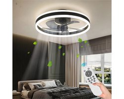 Plafond Ventilator Lamp - Moderne Verlichting - Slaapkamer Koeling - Geïntegreerd Design - 40cm LED 48W - Wit
