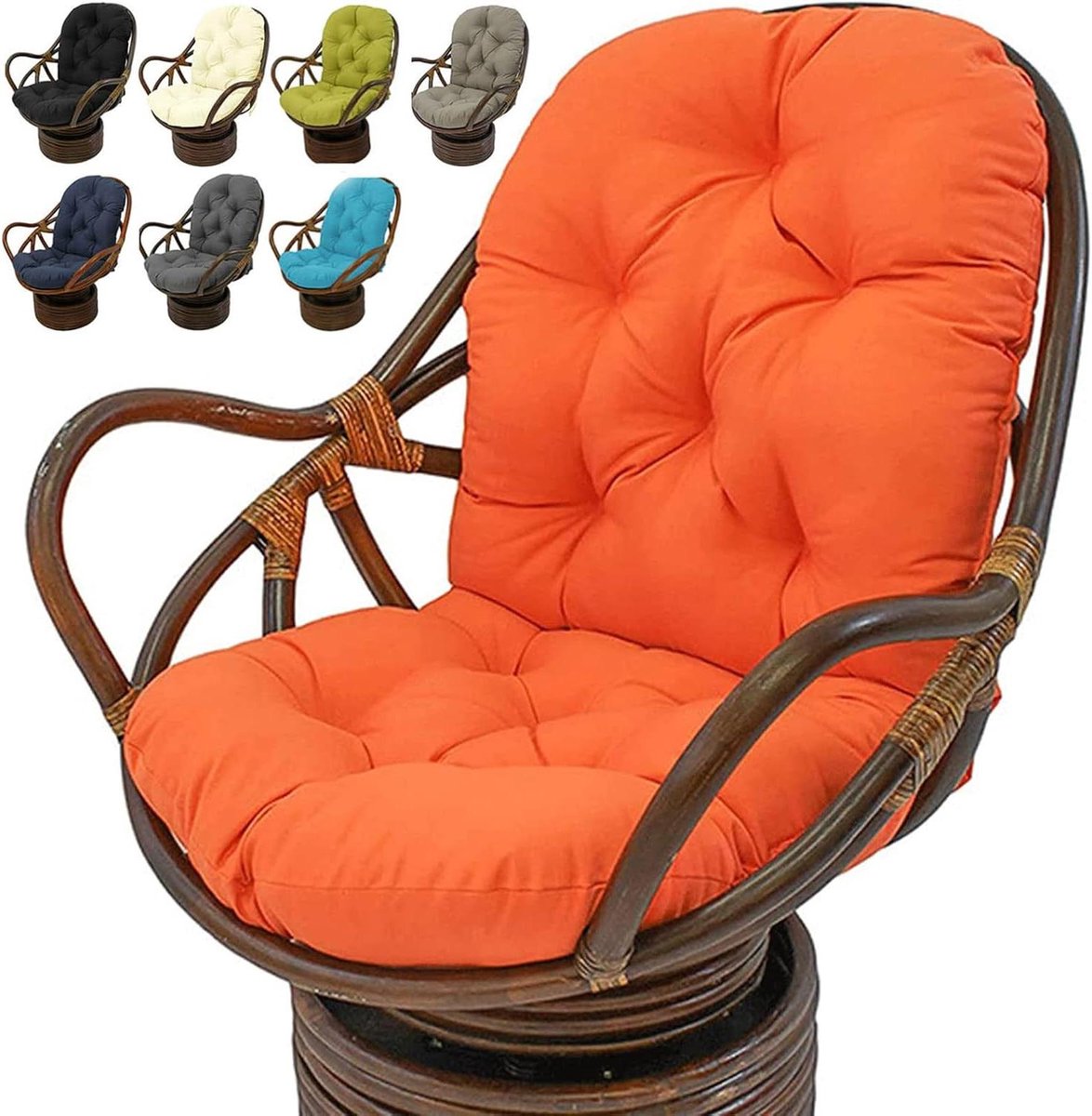 Draaibaar Stoelkussen - Schommelstoel Kussen - Buiten Zitten - Waterdicht Materiaal - Set Van 2 - Oranje