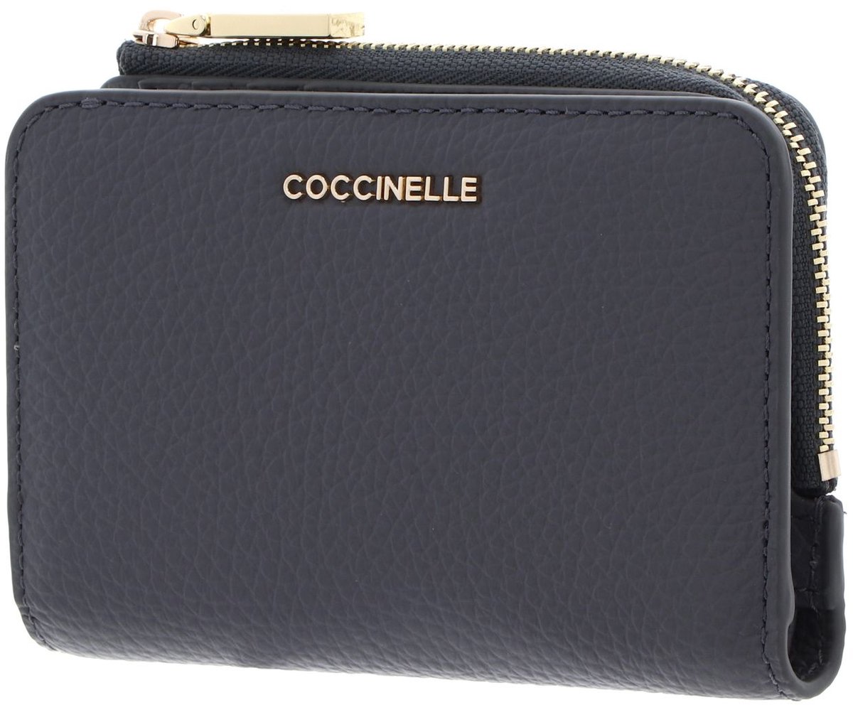 COCCINELLE Leren portemonnee Metallic Soft Wallet Stove blauwgrijs