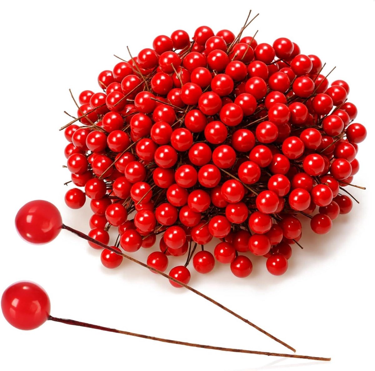 Strooidecoratie met Bessen - Decoratieve Takjes - Creatief Knutselen - Levensecht Uiterlijk - 150 Stuks - Rood