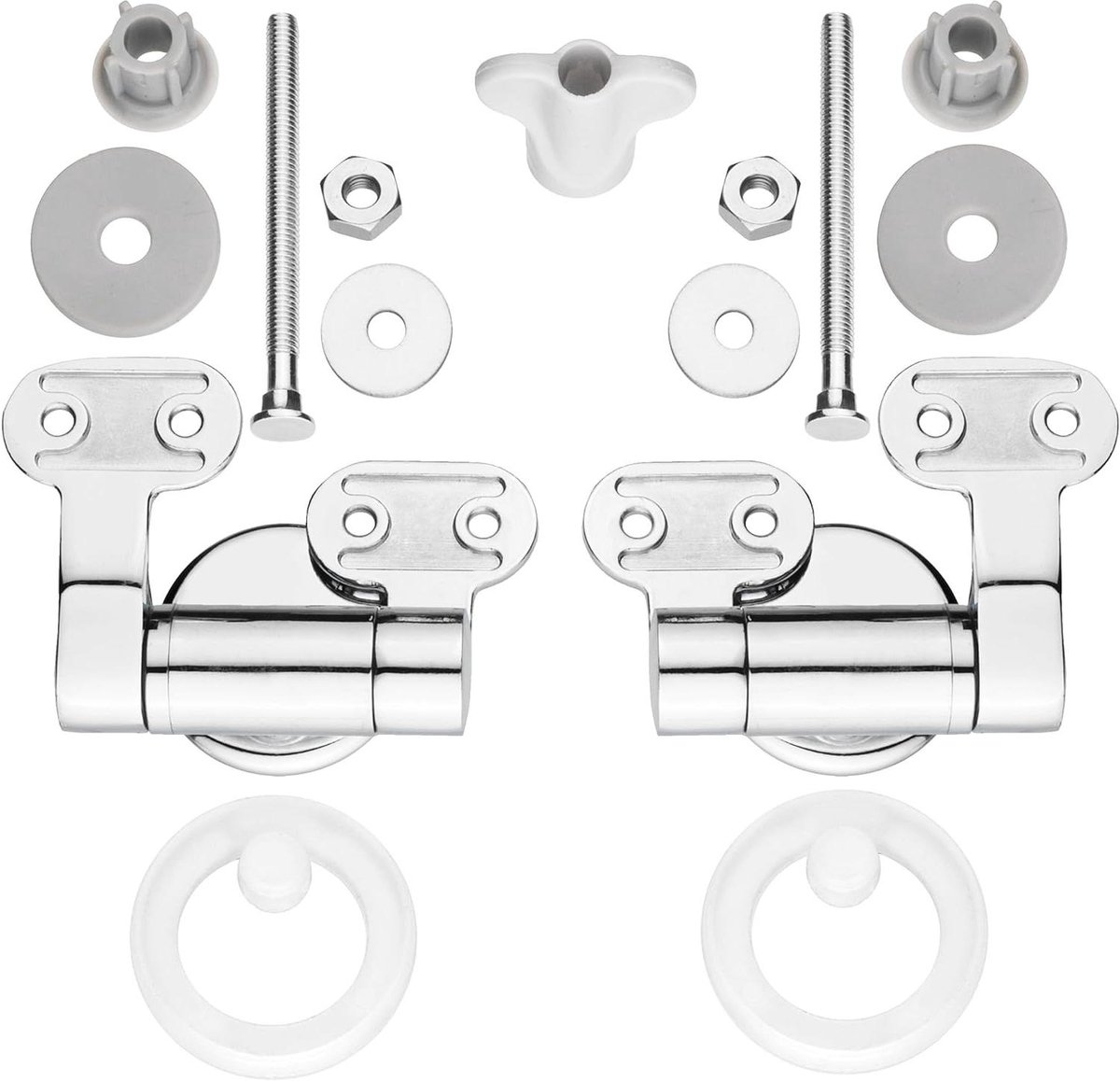 Toiletbril Scharnier - WC Deksel Bevestiging - Vastzetten Deksel - Stille Sluiting - 1379 cm - Wit