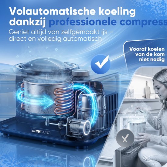 Clatronic ICM 3846 - IJsmachine met compressor - Ice Cream Maker - Zwart - 100W van Clatronic — afbeelding 5