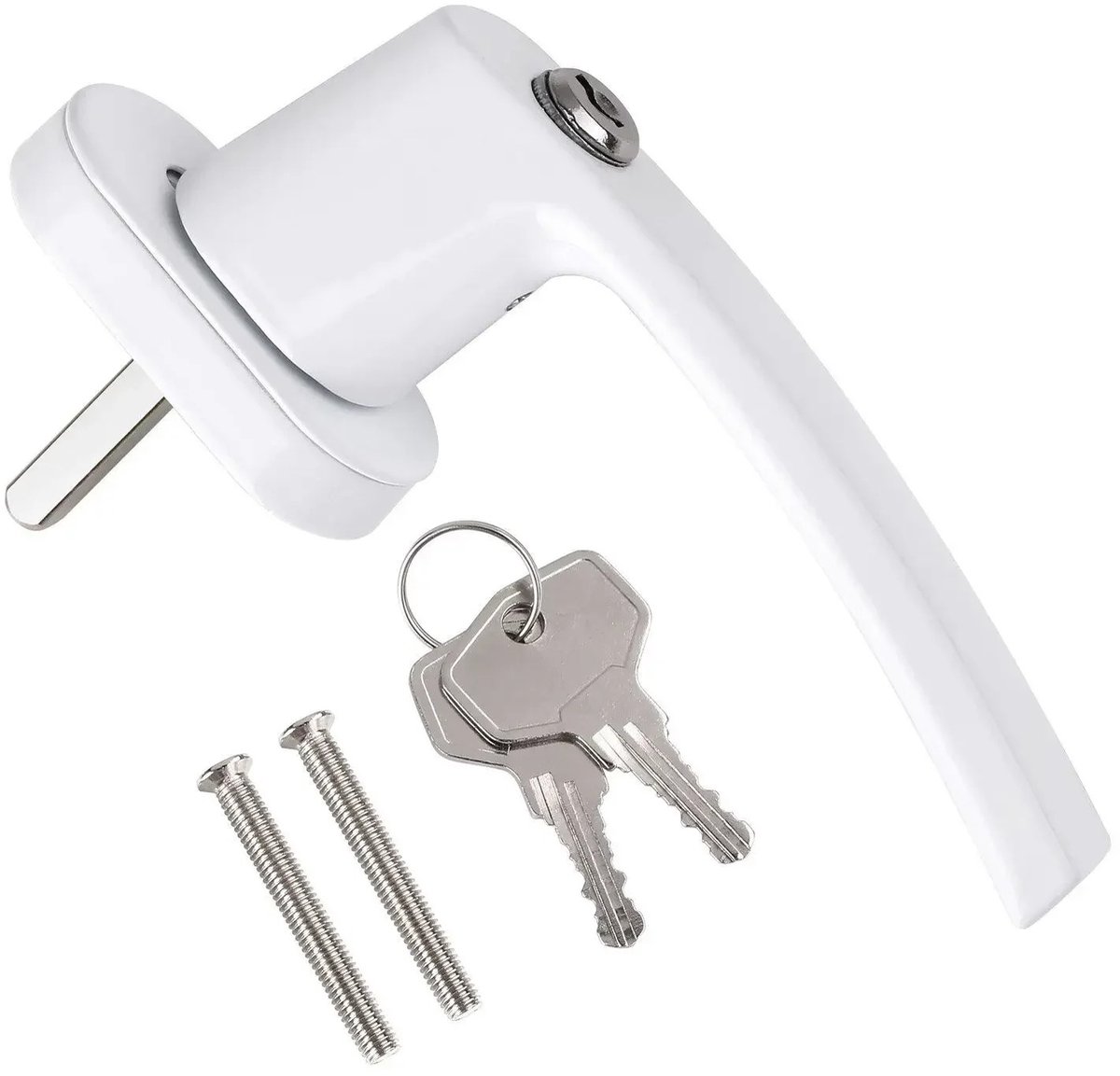 Velori Afsluitbare Raamgreep Set 8 Stuks - Espag Raamgreep - Raamkruk met Sleutel - Aluminium Raamgreep - Universele Vervangingsgreep - 35 mm Pen - Wit
