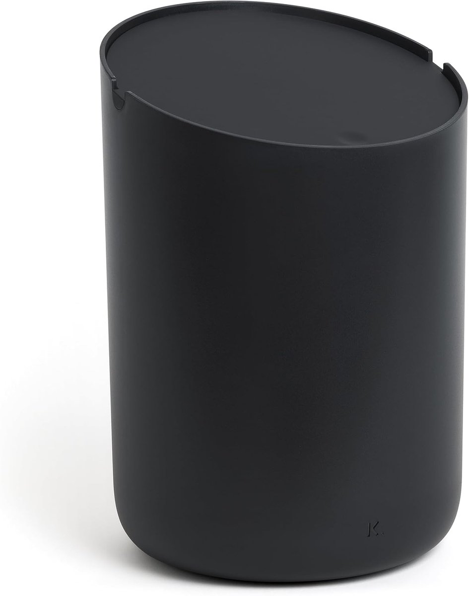 SnelShoppen - Kleine Tafel Afvalbak 'Tove' 1,5L | Design Mini Cosmetica-Emmer Zwart | Antislip Binnenemmer Voor Badkamer, Keuken & Bureau